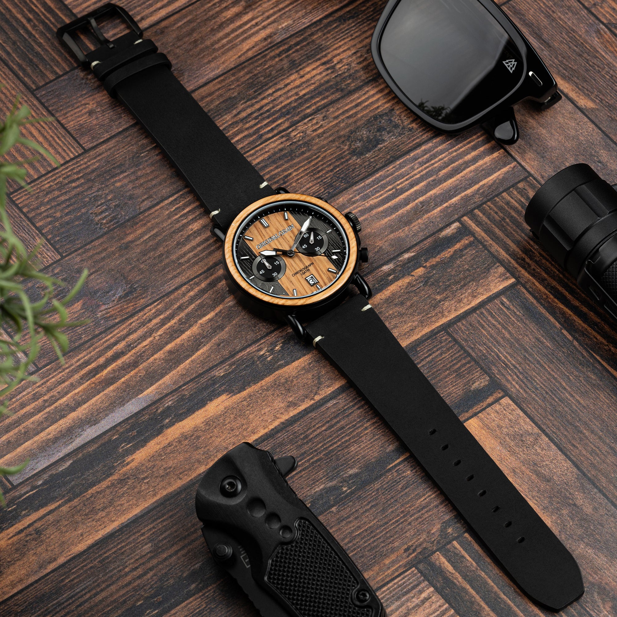 Midnight Black Raw Edge 23mm Leather Band - Image 2