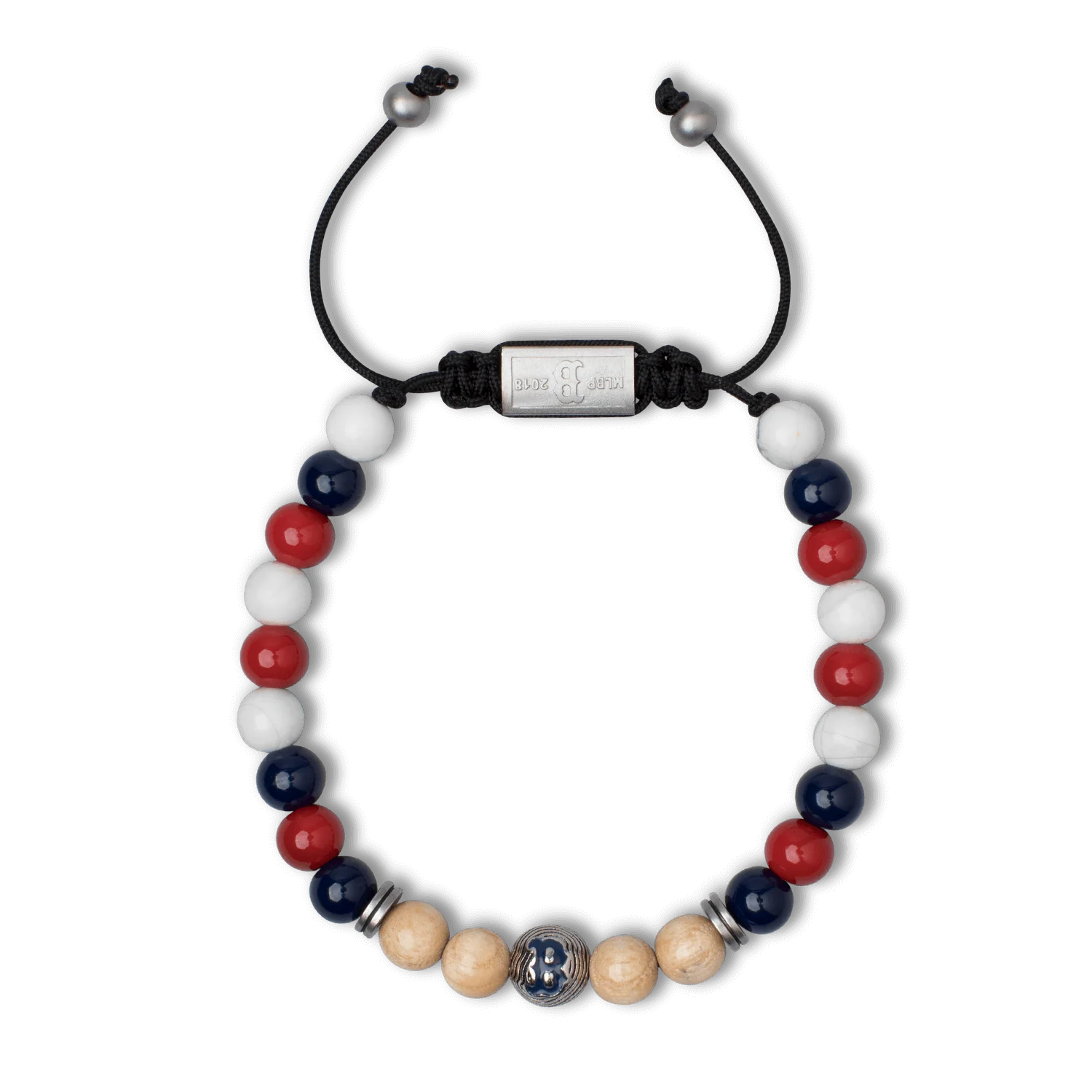 Boston Red Sox Round Macrame Bracelet 8mm - Image 3