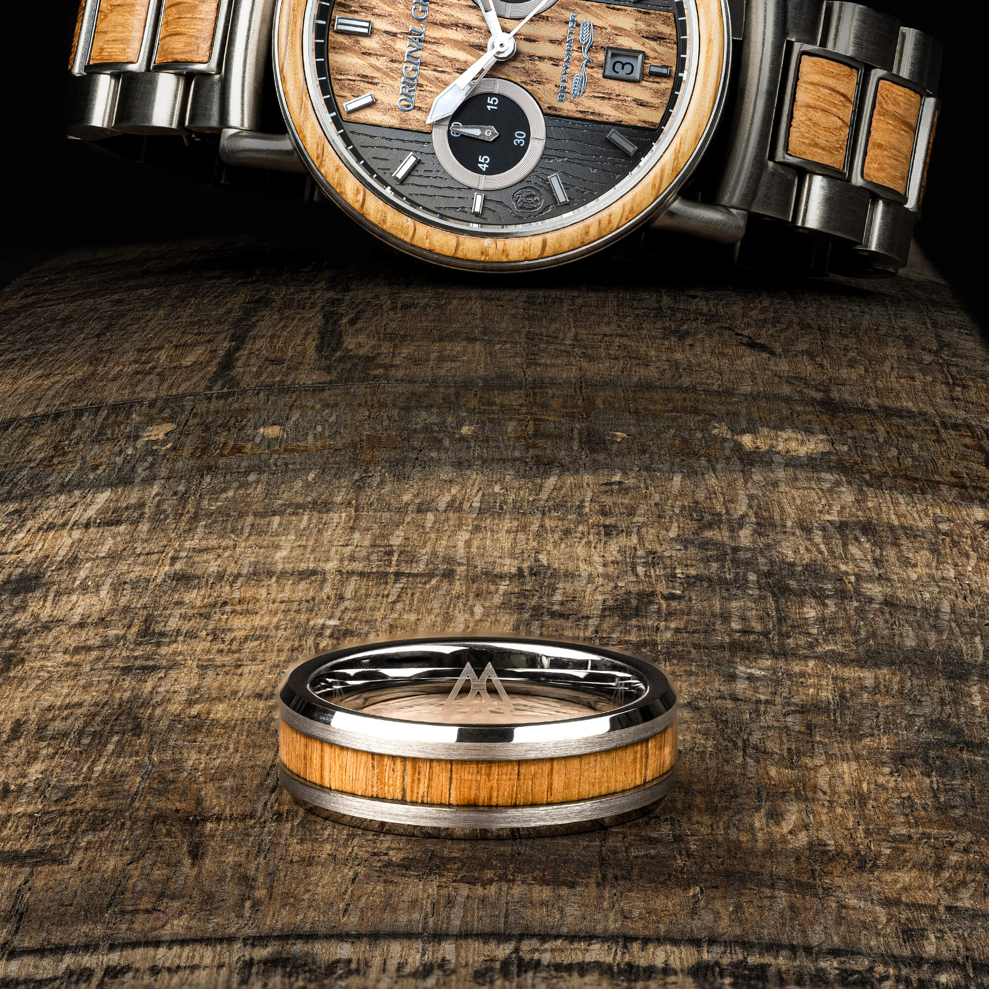 Brewmaster Silver Single Barrel Beveled Ring - Image 6