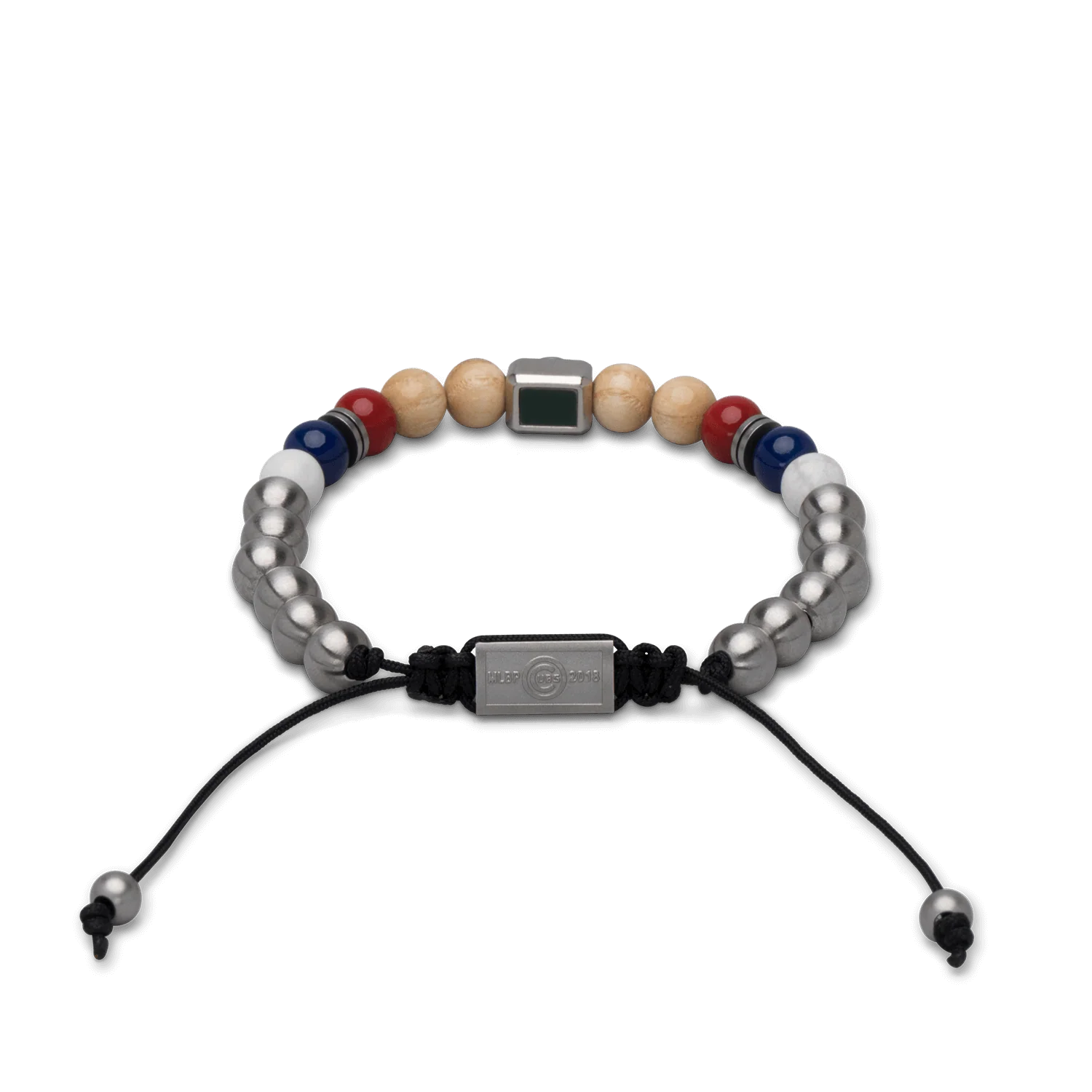 Chicago Cubs Square Macrame Bracelet 8mm - Image 2
