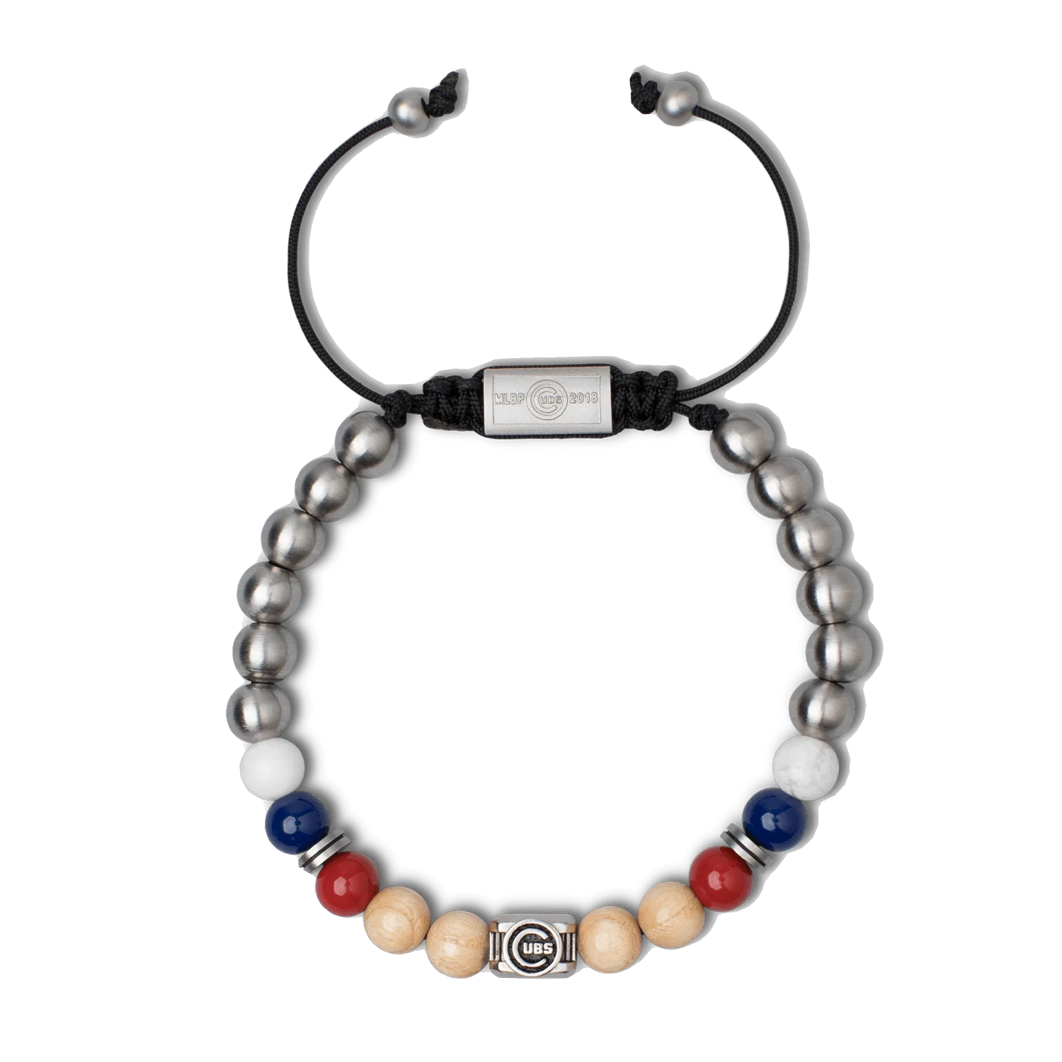 Chicago Cubs Square Macrame Bracelet 8mm - Image 3