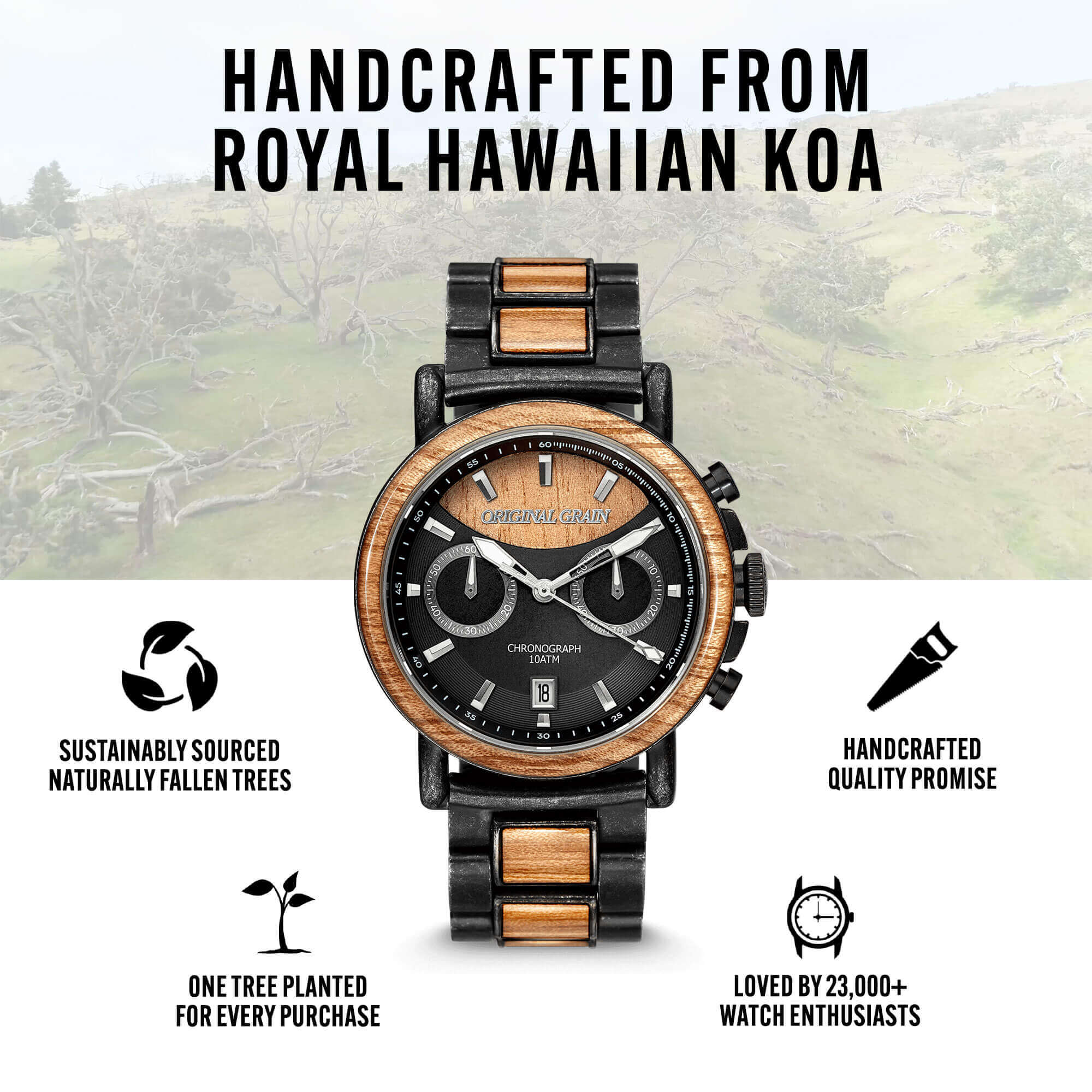 Koa Stonewashed Steel Chrono 44mm - Image 5