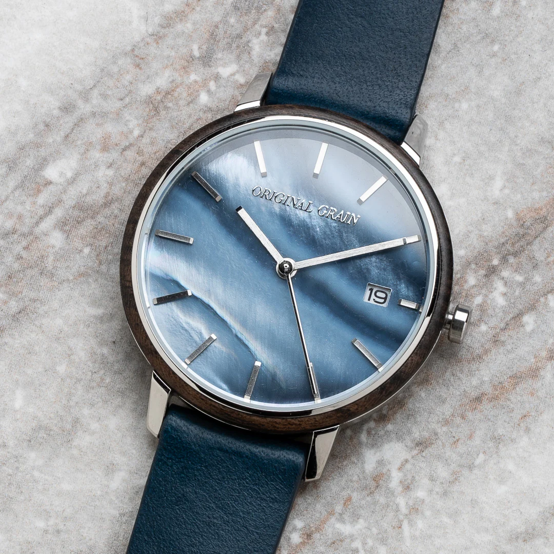 Ebony Stainless Steel Mother of Pearl Modern Minimal 36mm - Image 4