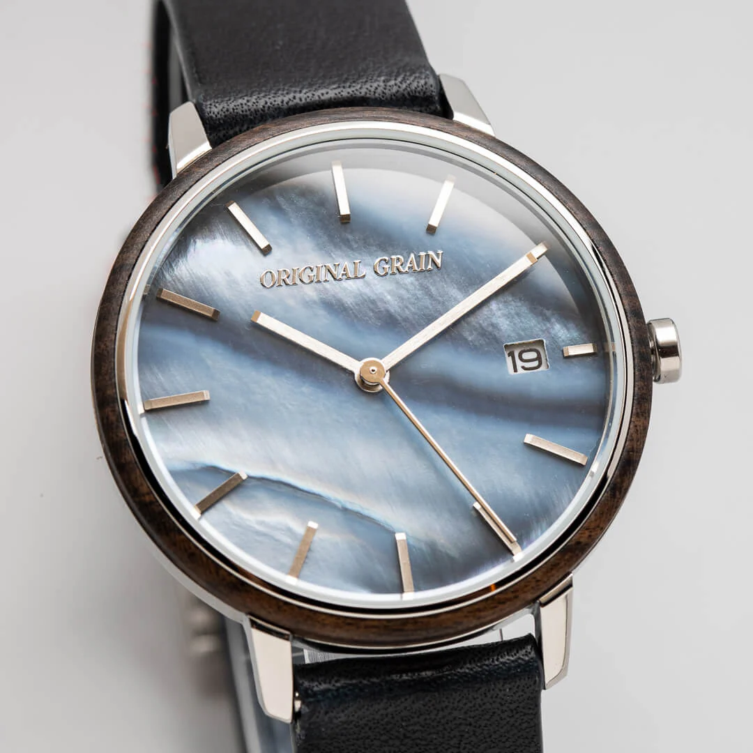 Ebony Stainless Steel Mother of Pearl Modern Minimal 36mm - Image 5