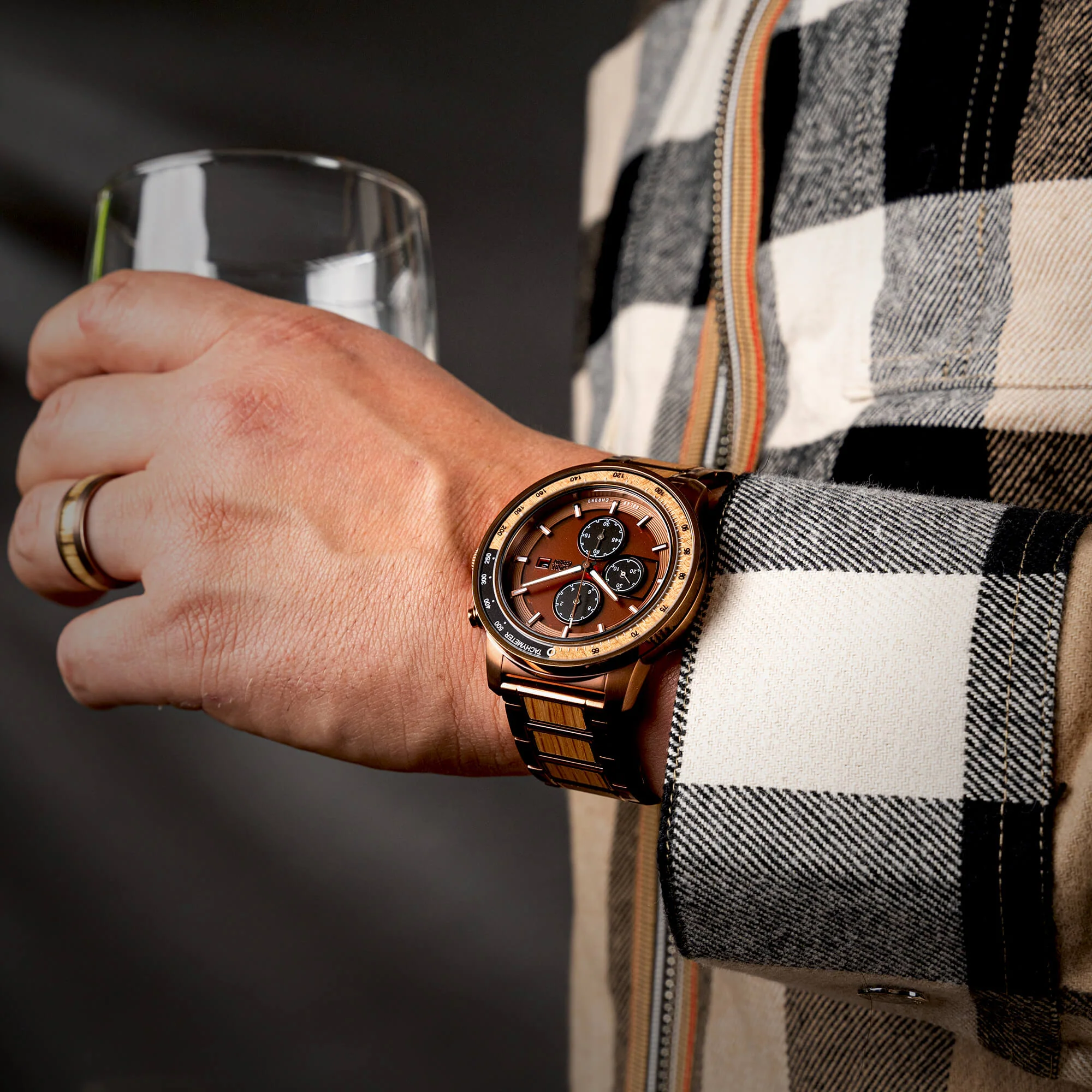 Whiskey Espresso Barrel Solar Chrono 45mm - Image 6