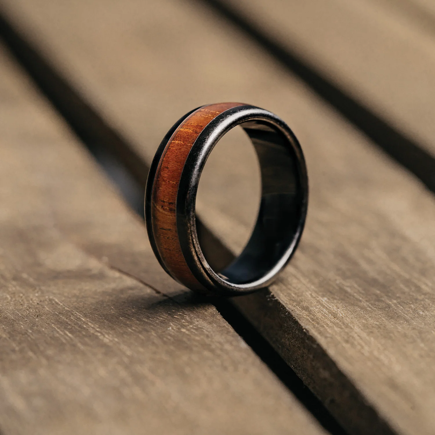 Koa Stonewashed Single Barrel Ring - Image 3