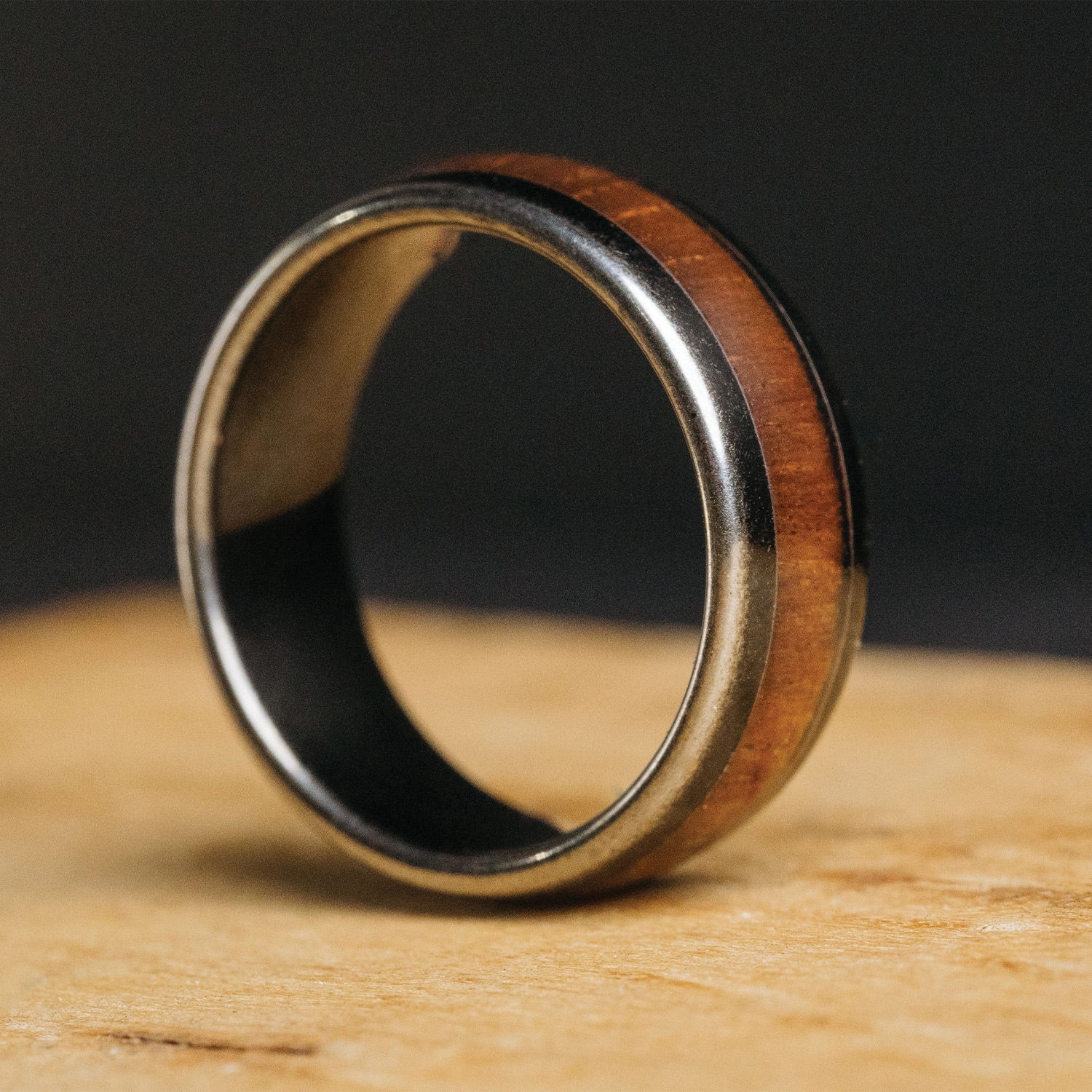 Koa Stonewashed Single Barrel Ring - Image 4