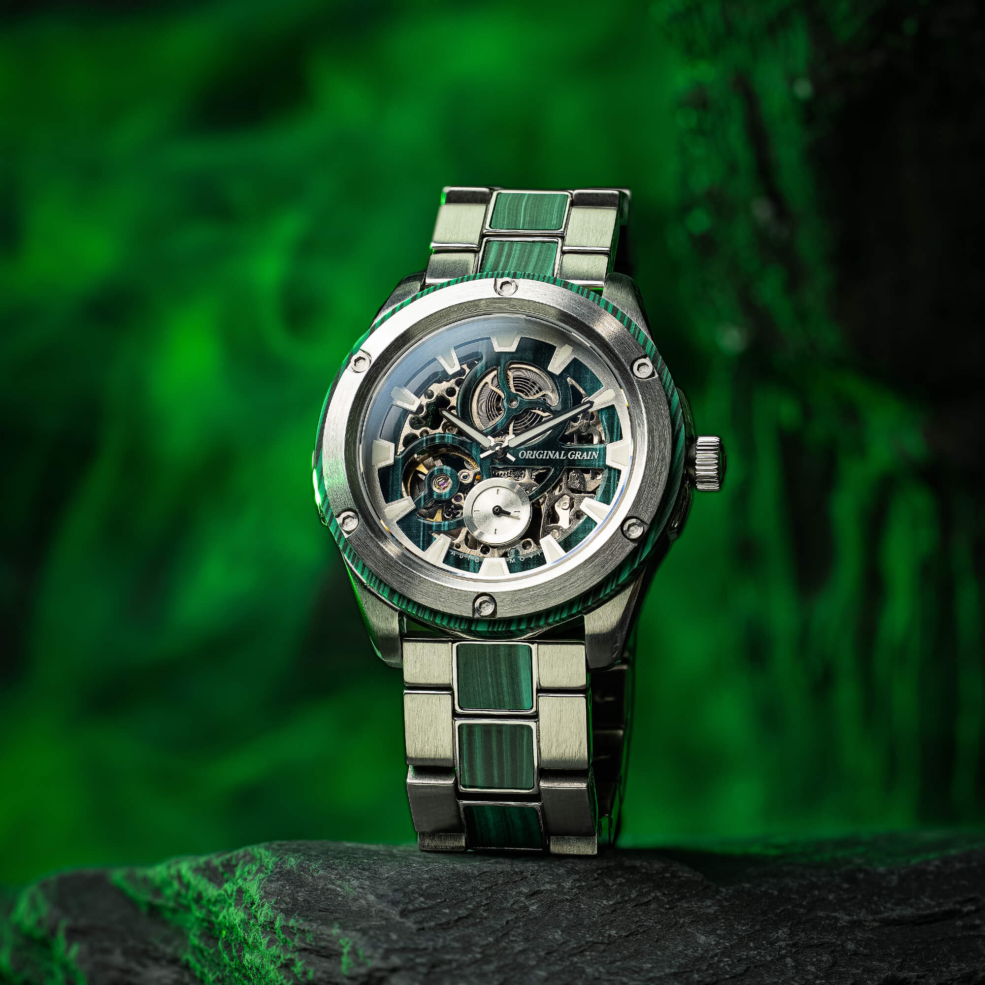 Malachite Rugged Silver Automatic 45mm - Image 3