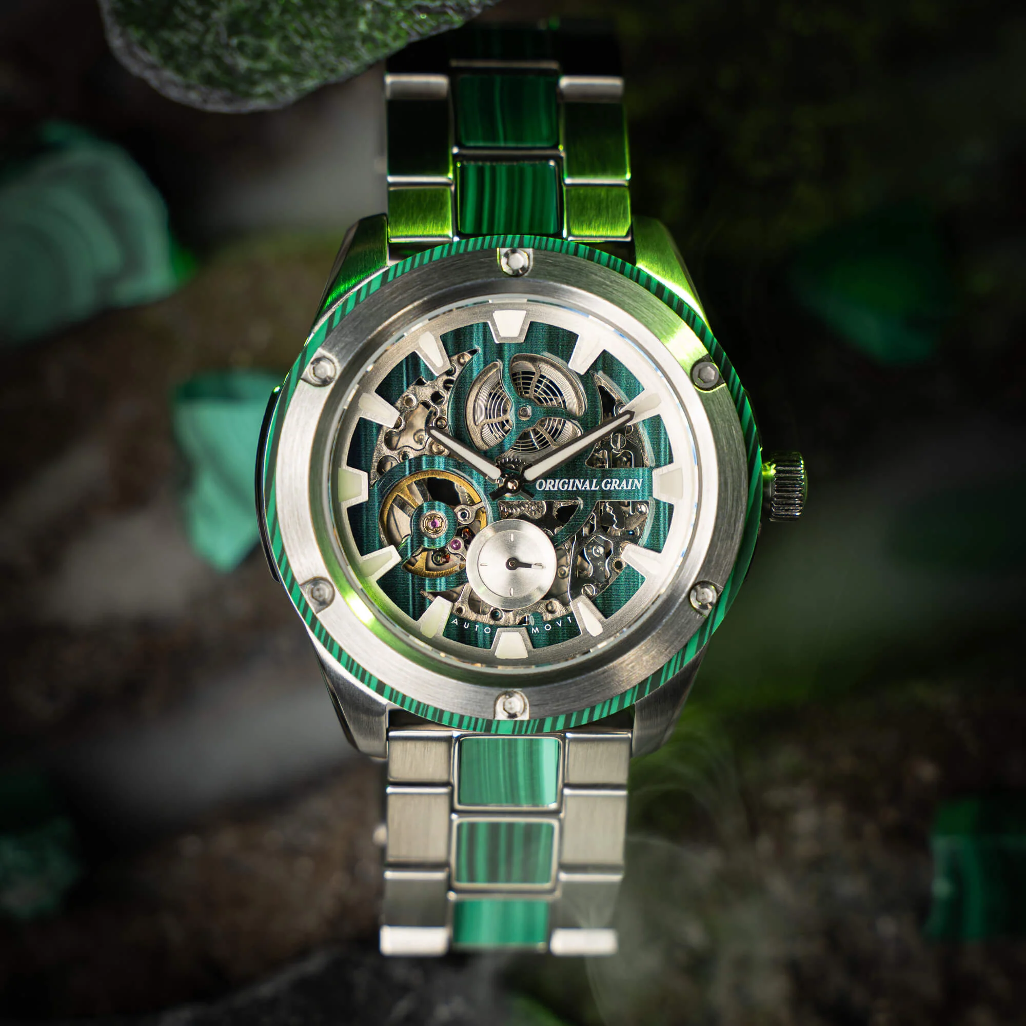 Malachite Rugged Silver Automatic 45mm - Image 8