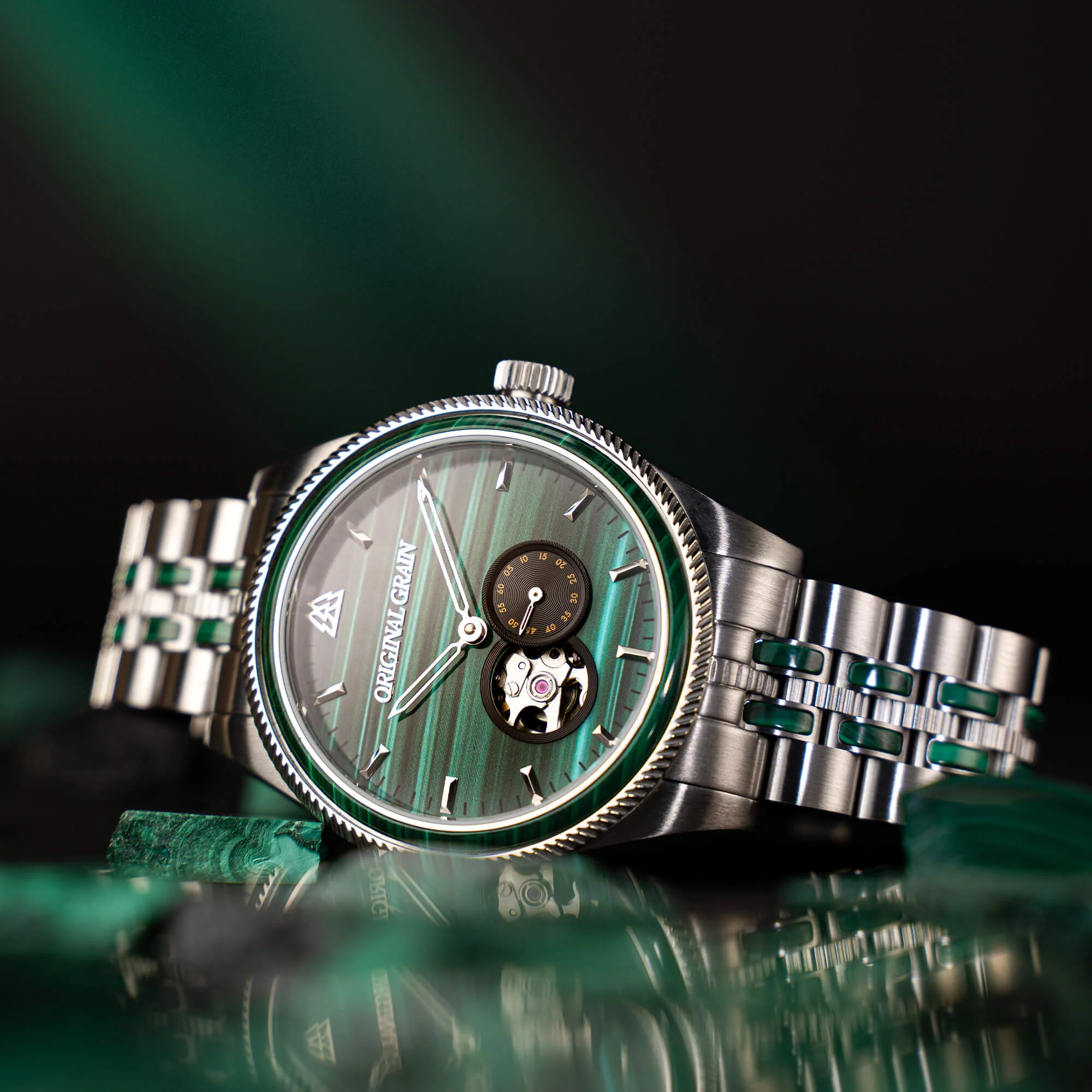Malachite Silver Vintage Automatic 40mm - Image 4