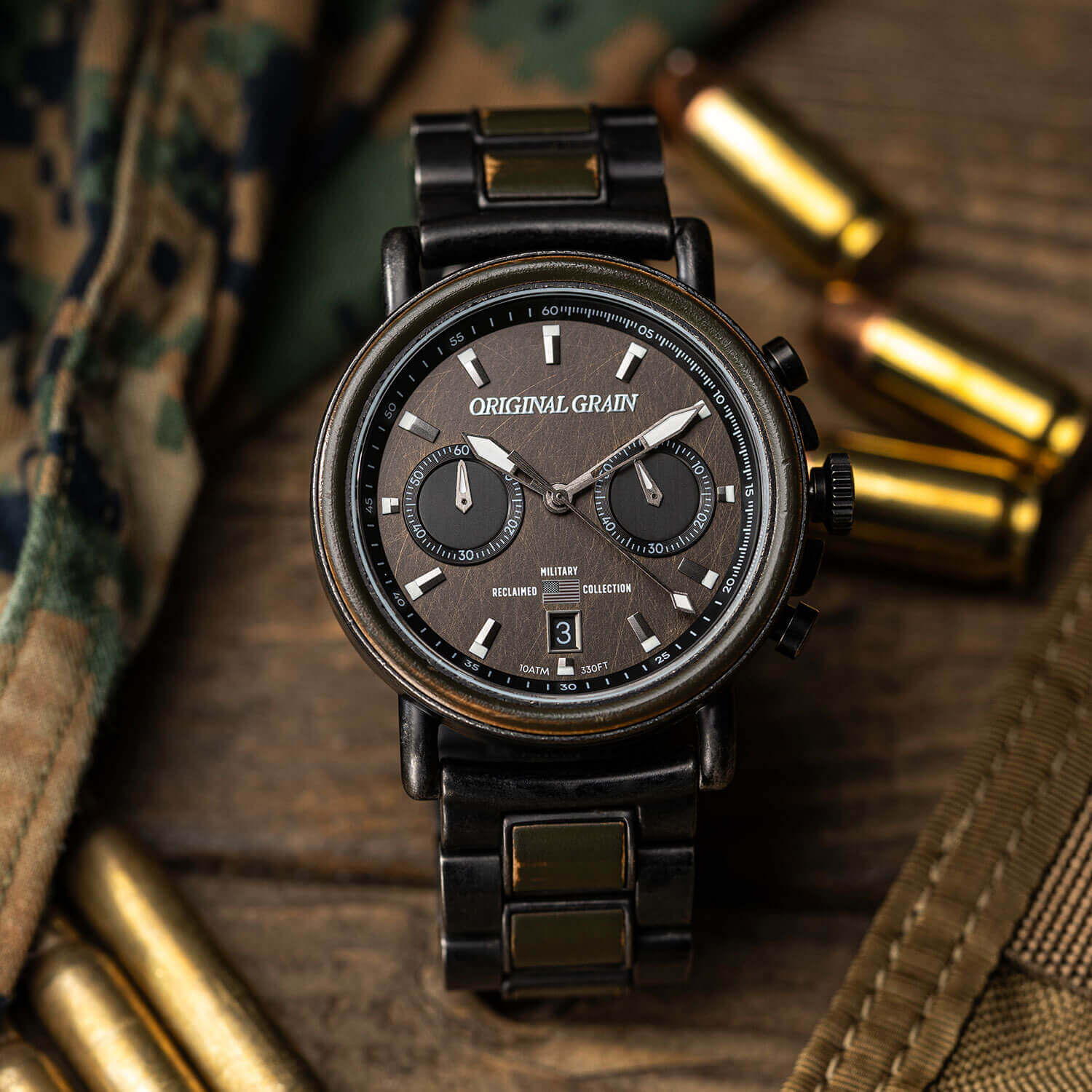 Military Stonewashed Steel Chrono 44mm - Image 5