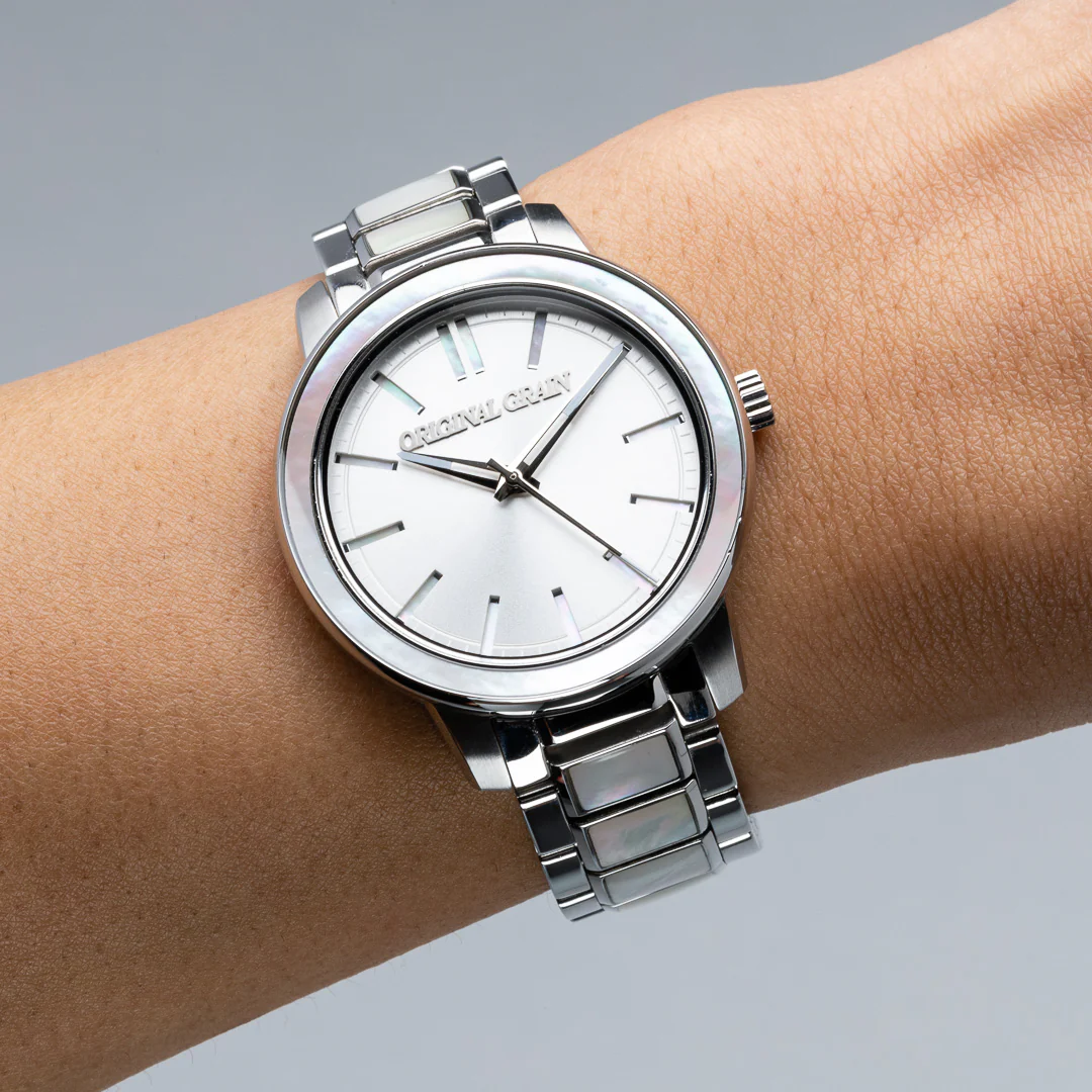 Mother of Pearl Silver Womens Barrel 36mm - Image 3