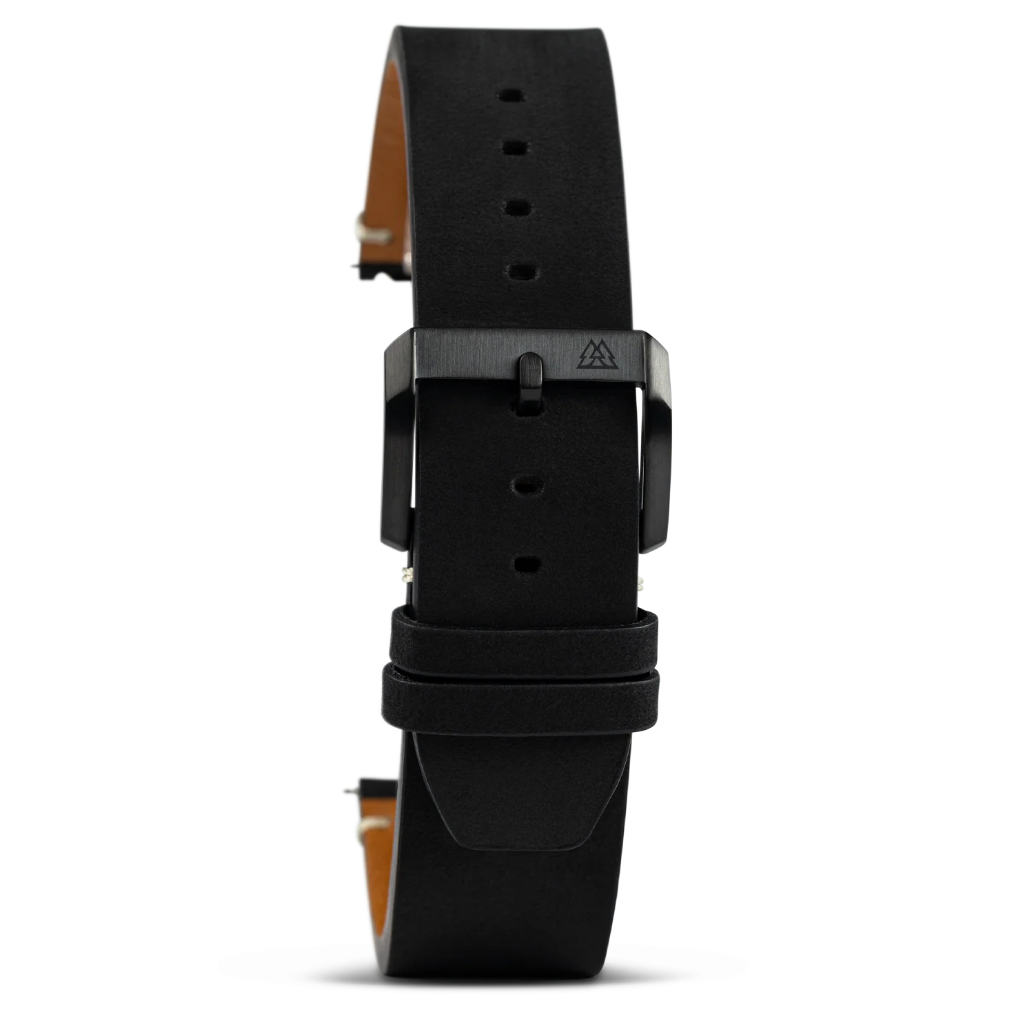 Midnight Black Raw Edge 22mm Leather Band