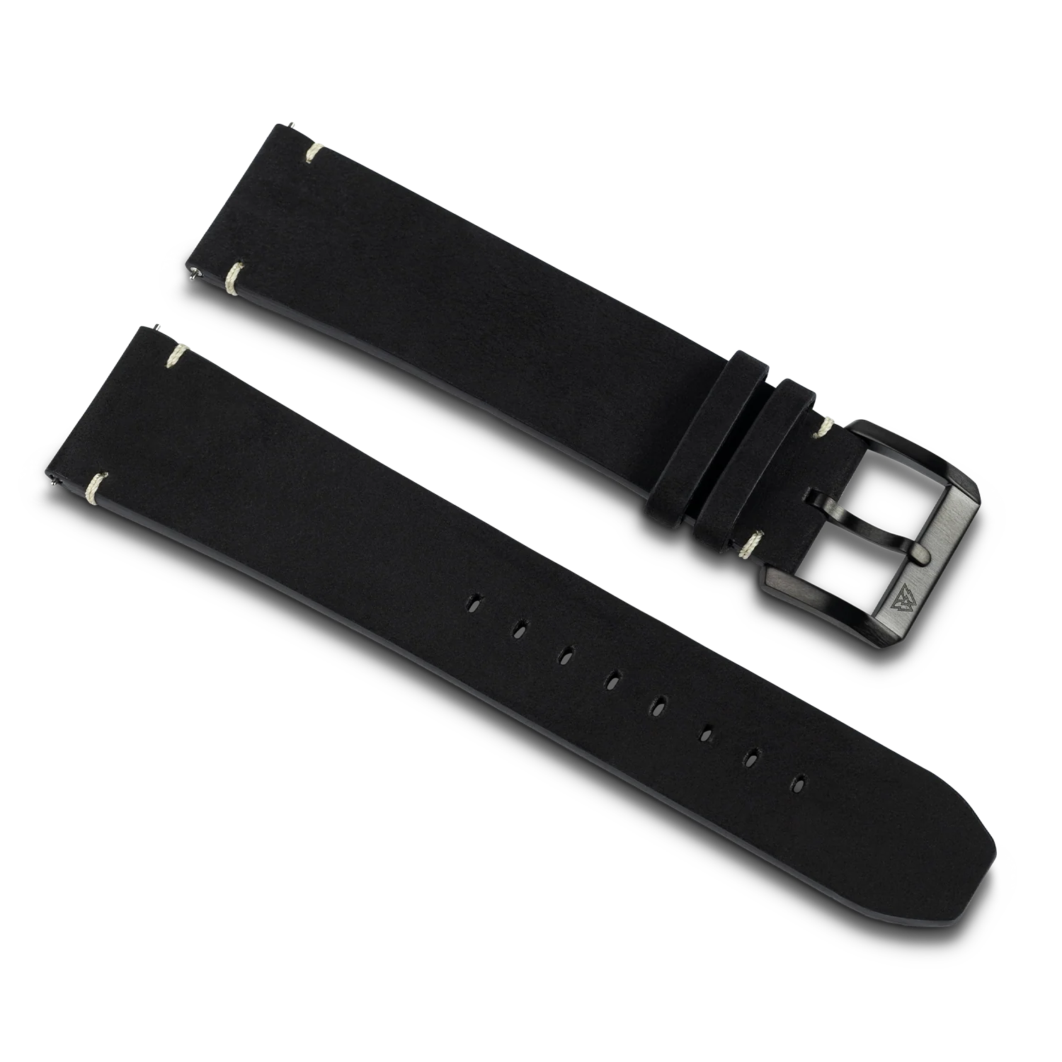 Midnight Black Raw Edge 22mm Leather Band - Image 3