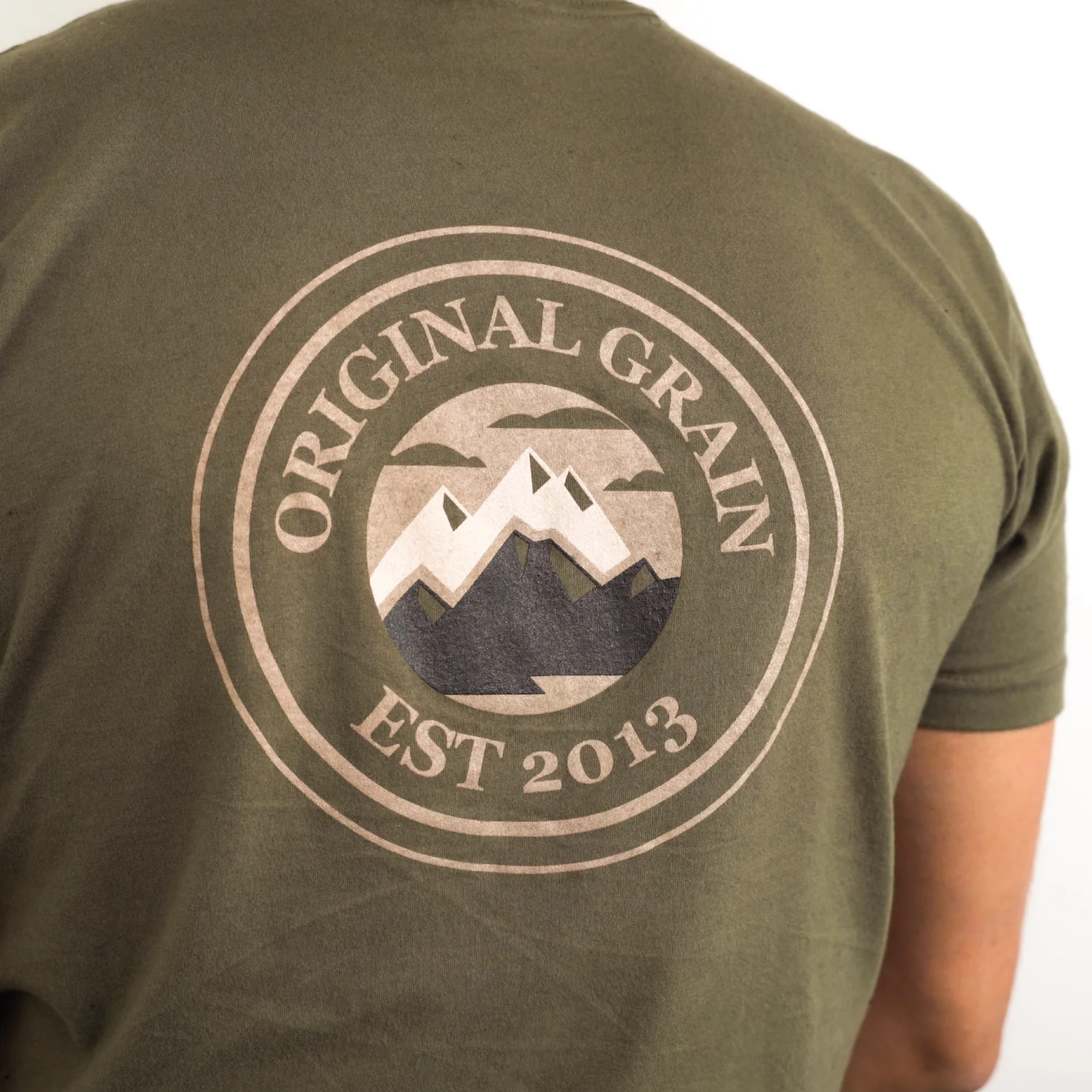 Olive Original Grain T-Shirt - Image 3