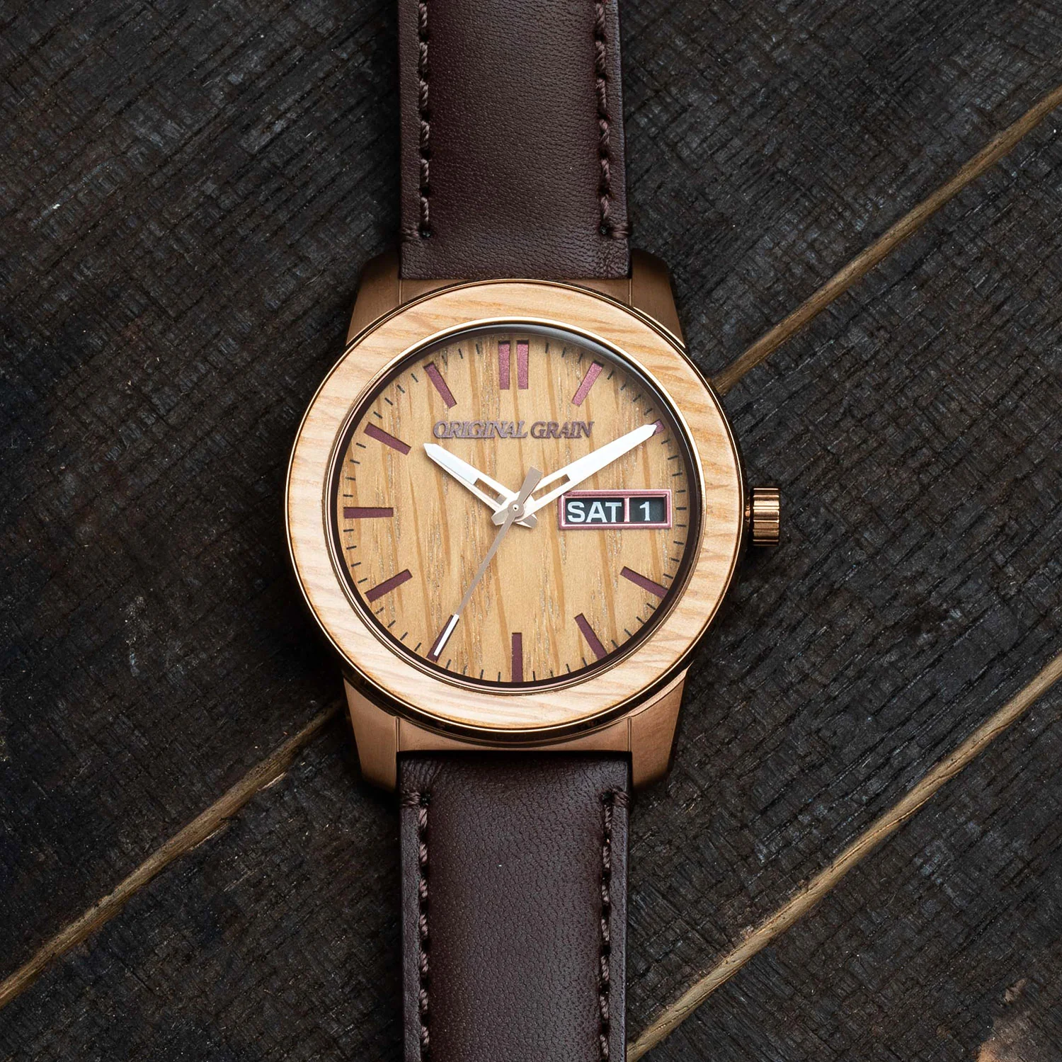 Whiskey Espresso Leather Barrel 42mm - Image 5